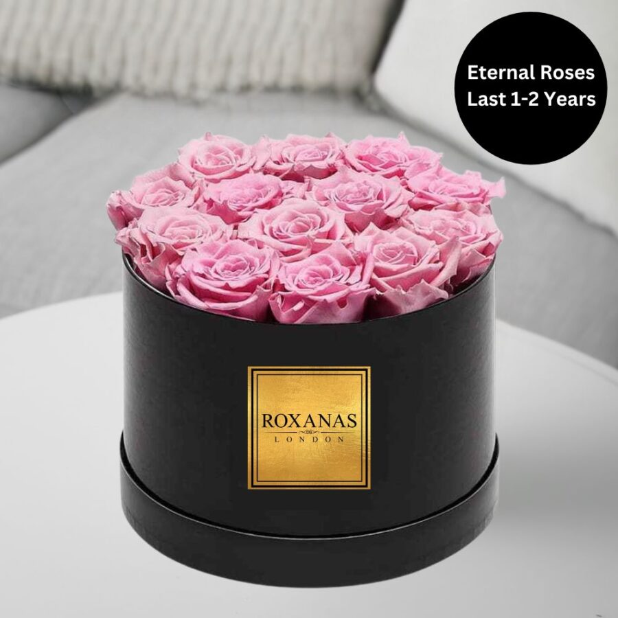 eternal 12 pink rose hat box