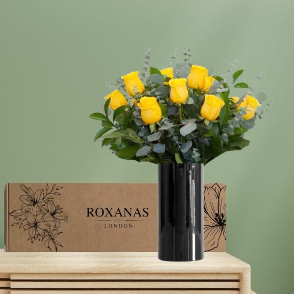 Yellow rose letterbox flower delivery London UK