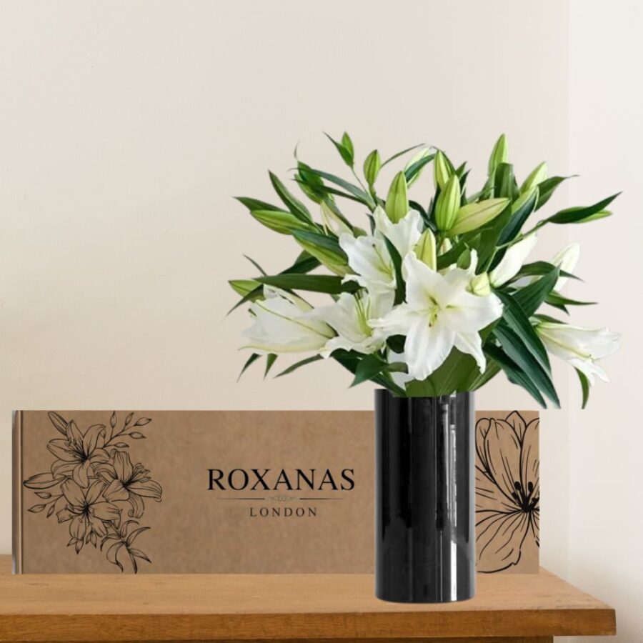 White lily letterbox flower delivery